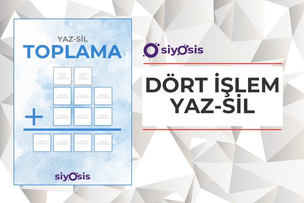 Dört İşlem Yaz-Sil Tahtaları